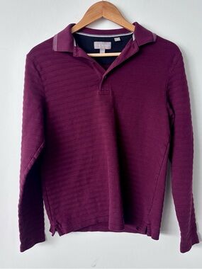 Men’s Ted Baker burgundy long sleeve polo